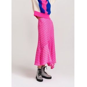 Essentiel Antwerp Pink Polka Dot Midi skirt